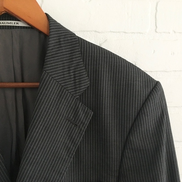 Ermenegildo Zegna x Bäumler Blazer Pinstripe Charcoal gray Silk Wool Sz 54/XL - Picture 14 of 15